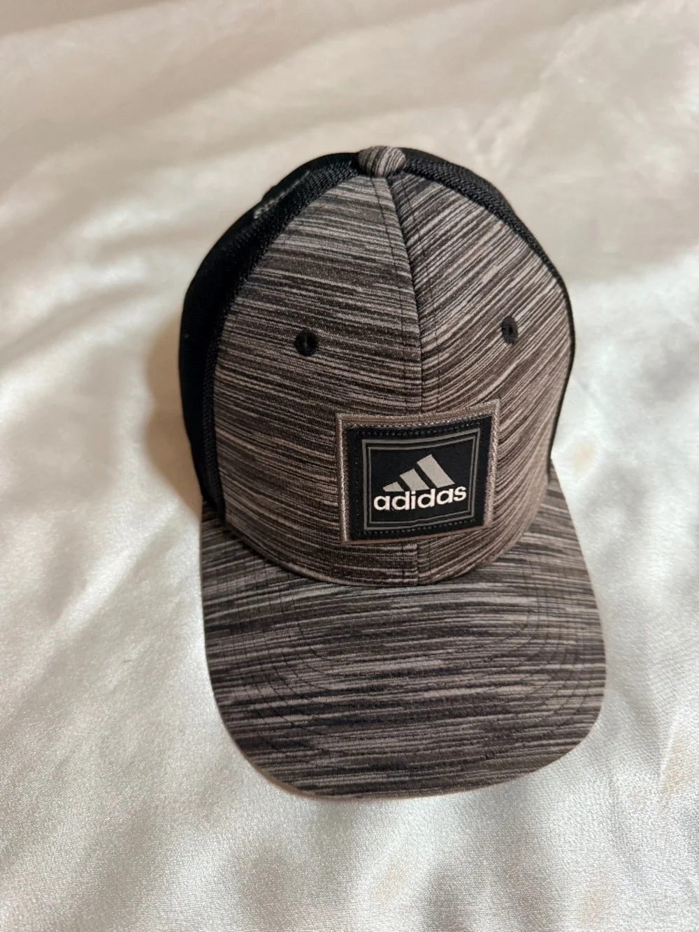 Adidas A-Flex ClimaLite Gray Black Stretch Fit Baseball Cap Hat